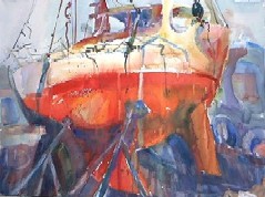 Watercolor Sailboat on Jacks