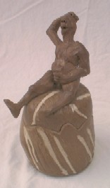 Handbuilt Clay Sculpture Portrait Lid