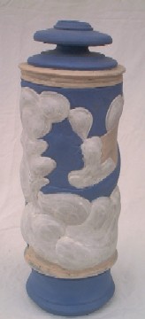 Handbuilt and Thrown Relief Sculpture Vase